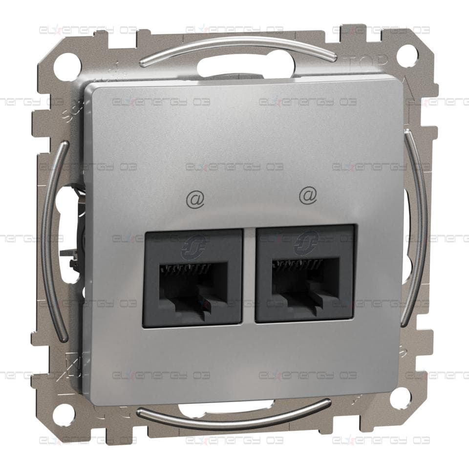 Двоен изход за данни CAT 6 UTP, RJ45, 45мм, алуминий